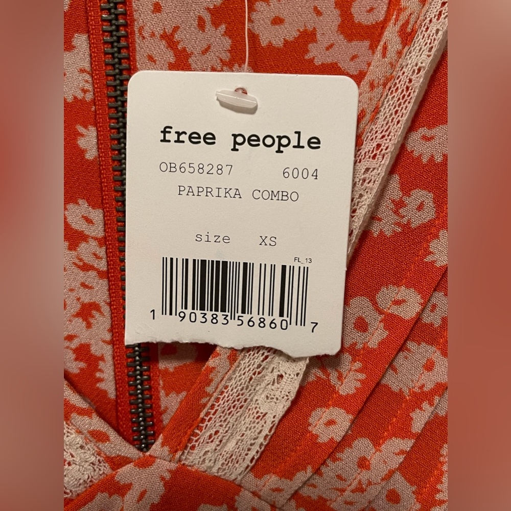 Free People Paprika Combo Floral Bohemian Lace Flowy Dress - Picture 8 of 10